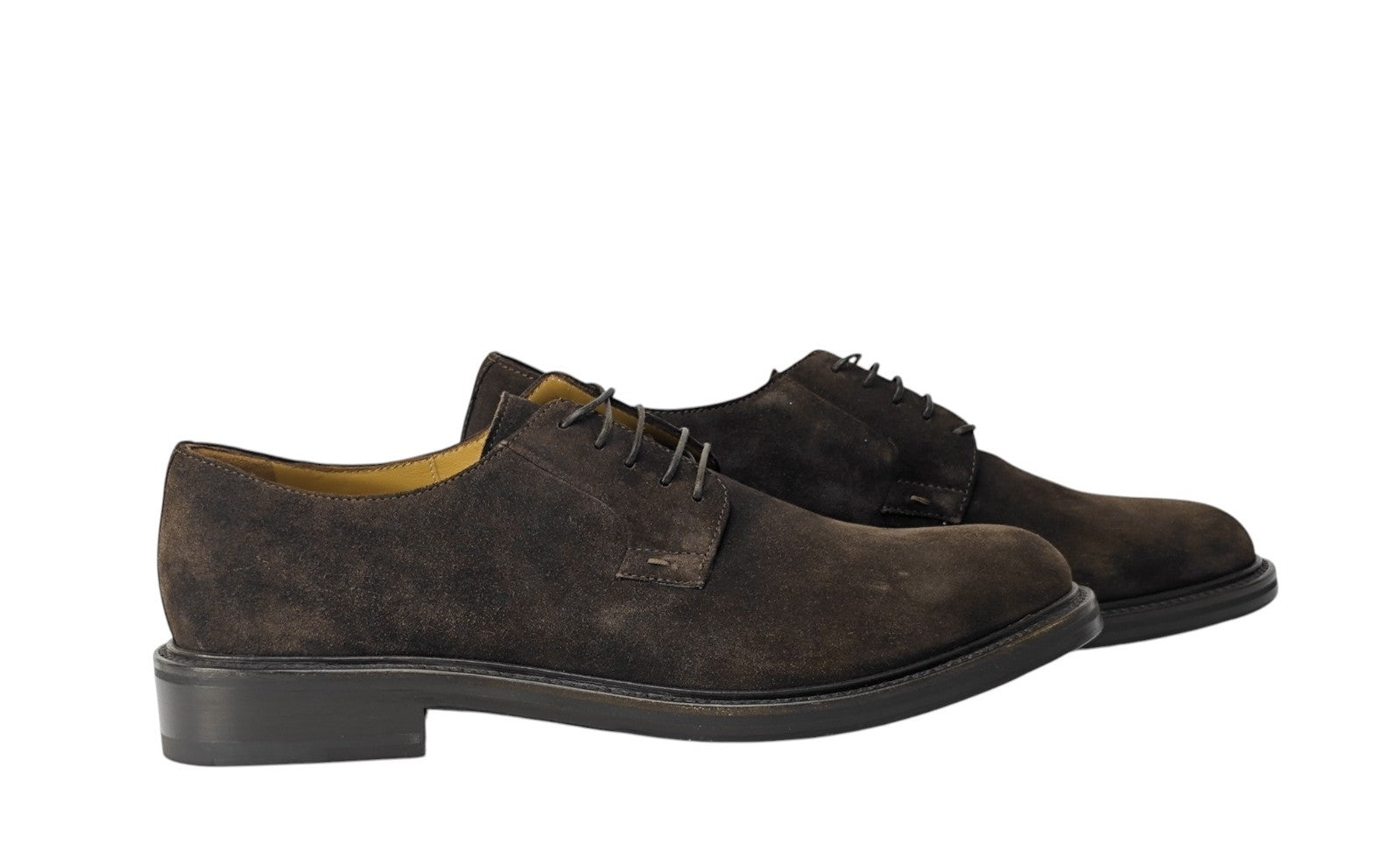 1300$ TESTONI "Vietri" Derby Shoes Suede Calf Cigar  8 UK / 9 US / 42 IT