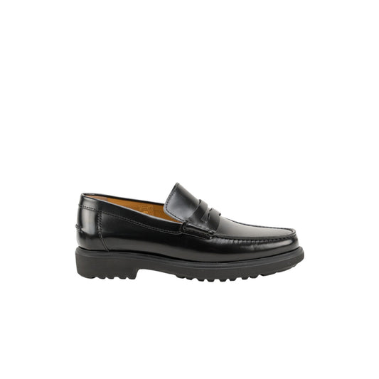 1050$ TESTONI "Mocs" Penny Loafer Shoes Calf Black 8 UK / 9 US / 42 IT