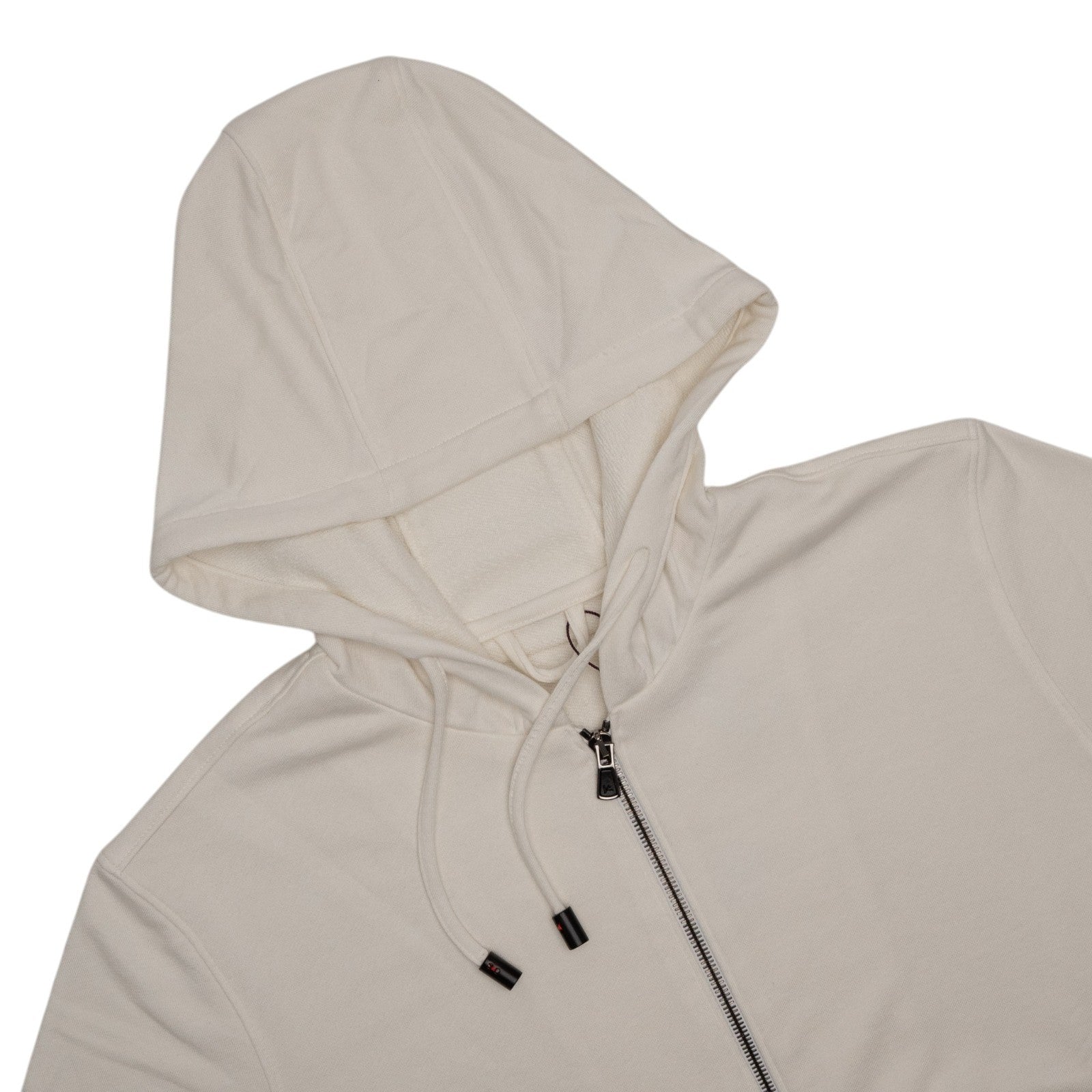 $1850 ISAIA NAPOLI White Full Zip Track Jacket Jersey Cotton - Silk Size S