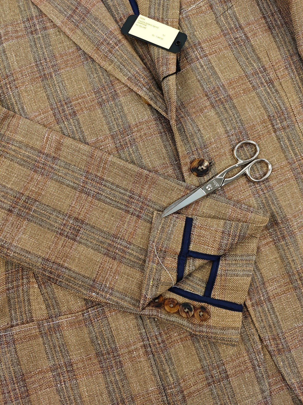 $1950 RUBINACCI NAPOLI Beige Jacket Sport Coat Silk Linen Bamboo 36 US / 46 EU