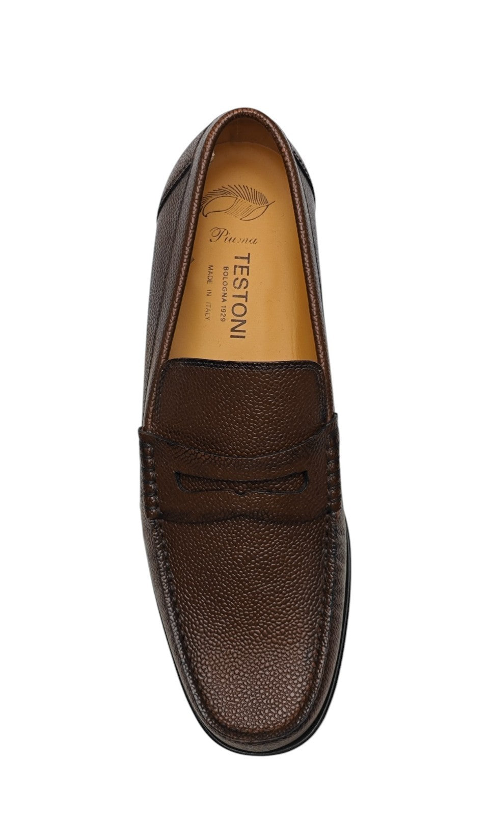 1250$ TESTONI PIUMA Loafer Shoes Brushed Caviar Calf Caramel 8 UK / 9 US / 42 IT