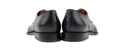 1360$ SANTONI Derby Shoes Blue Antiqued Leather Handmade in Italy