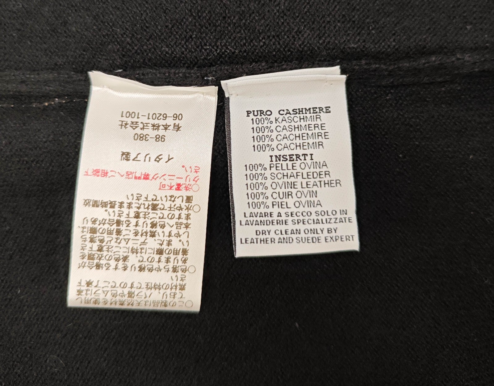 2800$ DELLA CIANA CASHMERE Black Bomber Zip Jacket Suede Leather - Cashmere