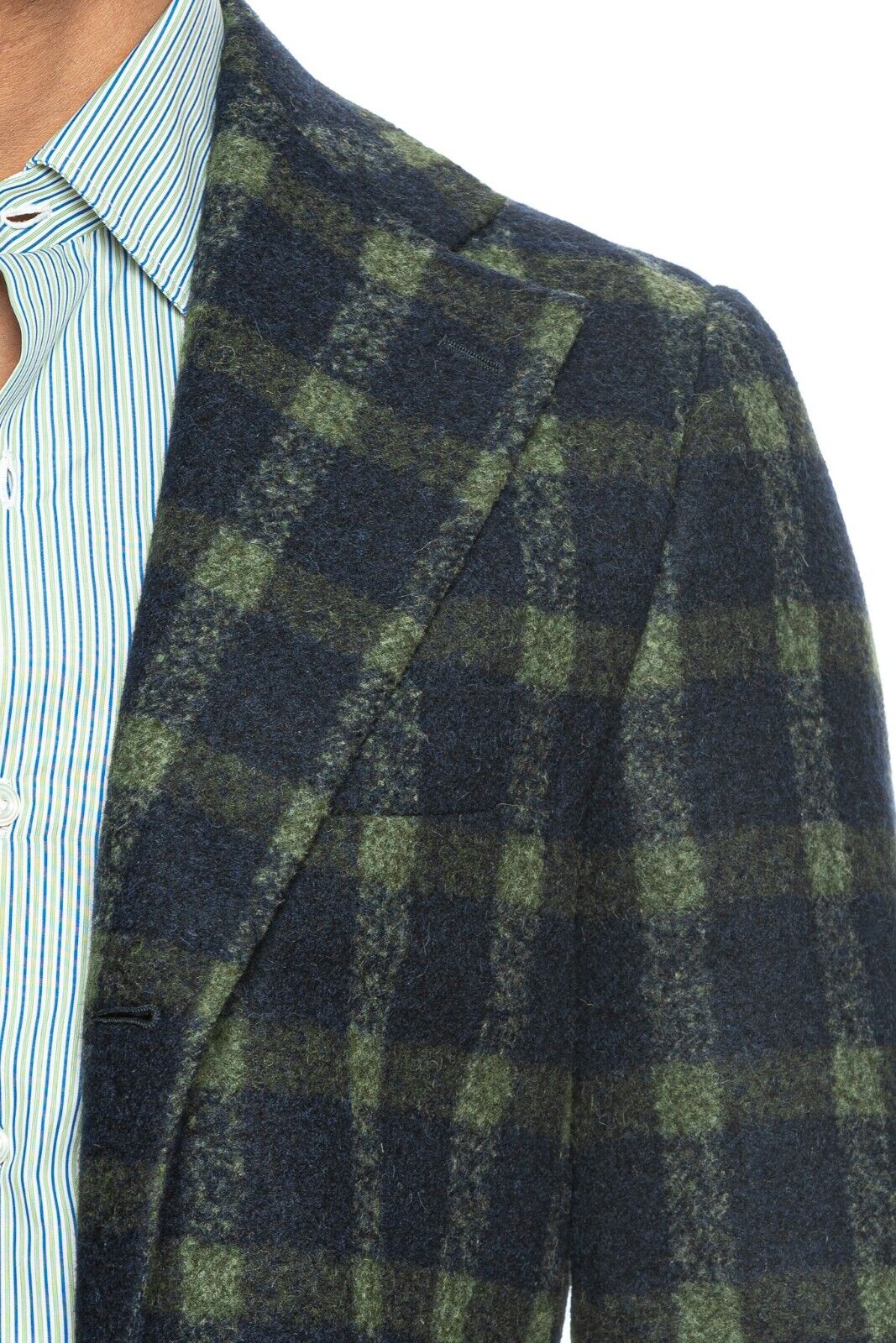 $2295 BELVEST Blue Green Baby Alpaca Jacket 42 US / 52 EU Drop 8R Slim  