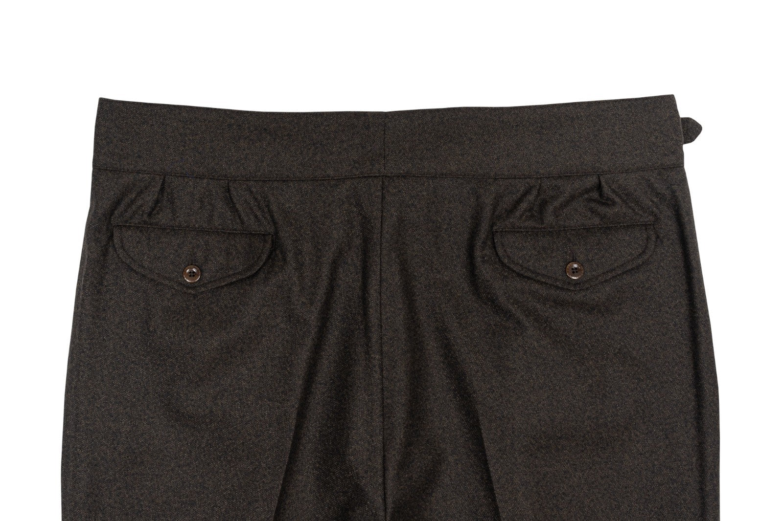 670$ RUBINACCI NAPOLI "Manny" Brown Flannel Wool High Rise Pant 40 US / 56 EU