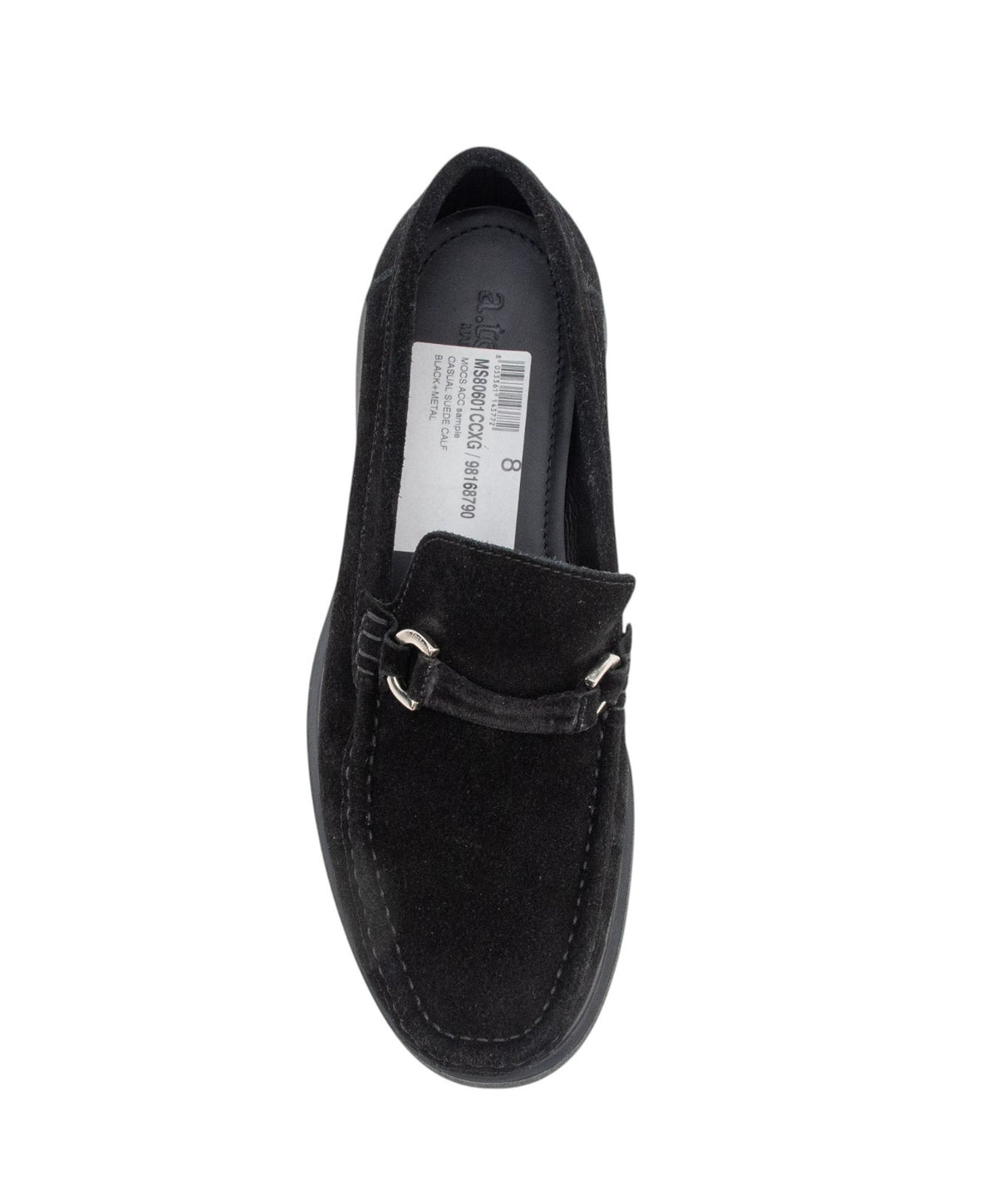 1100$ TESTONI Mocs Acc Casual Suede Calf + Metal Black 8 UK / 9 US / 42 IT