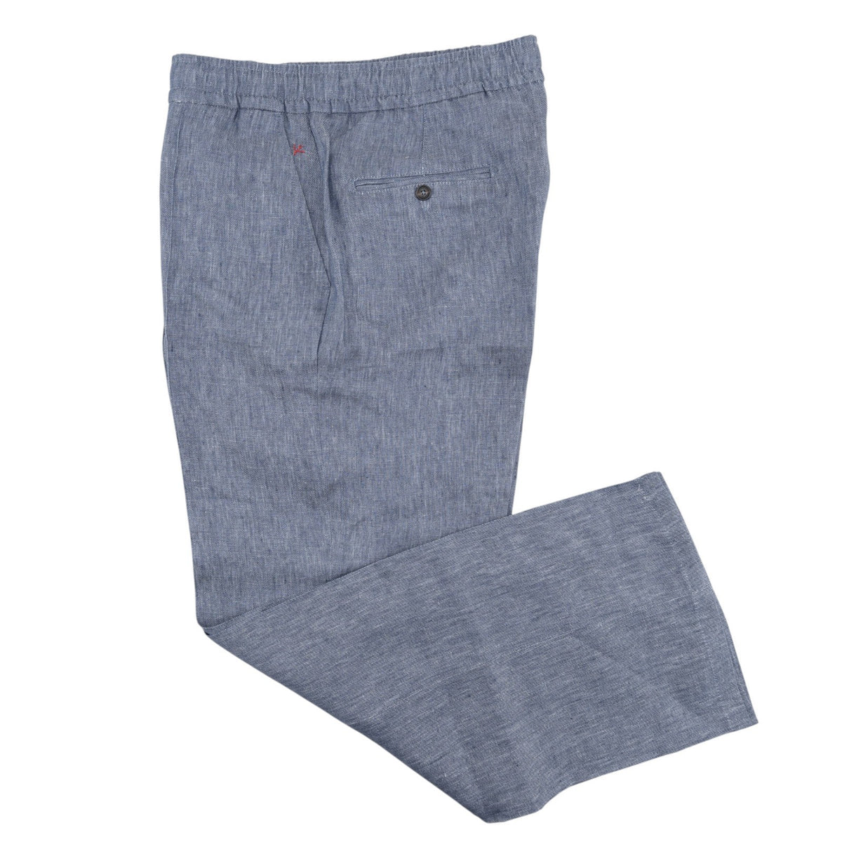 1050$ ISAIA Light Blue Drawstring Pant 100% Linen Regular Fit 38 US / 54 IT