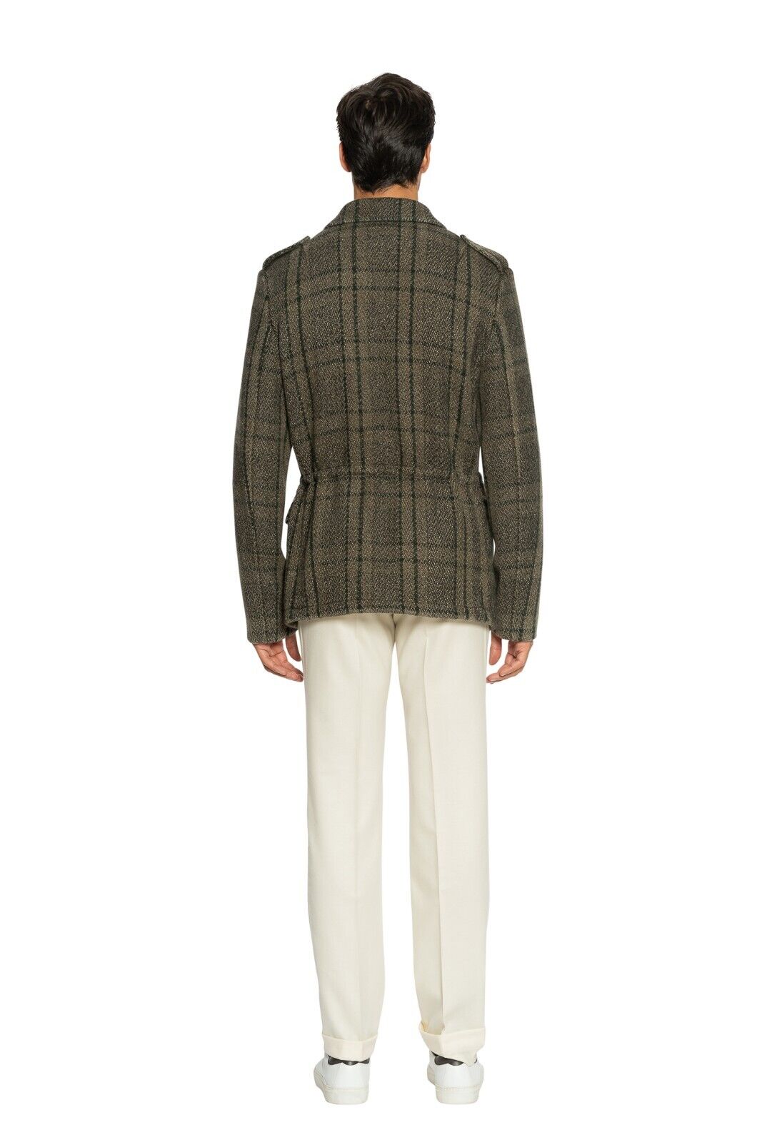 $1700 BOGLIOLI Checks Green Off Field Jacket Coat Wool Silk Linen 40 US / 50 EU