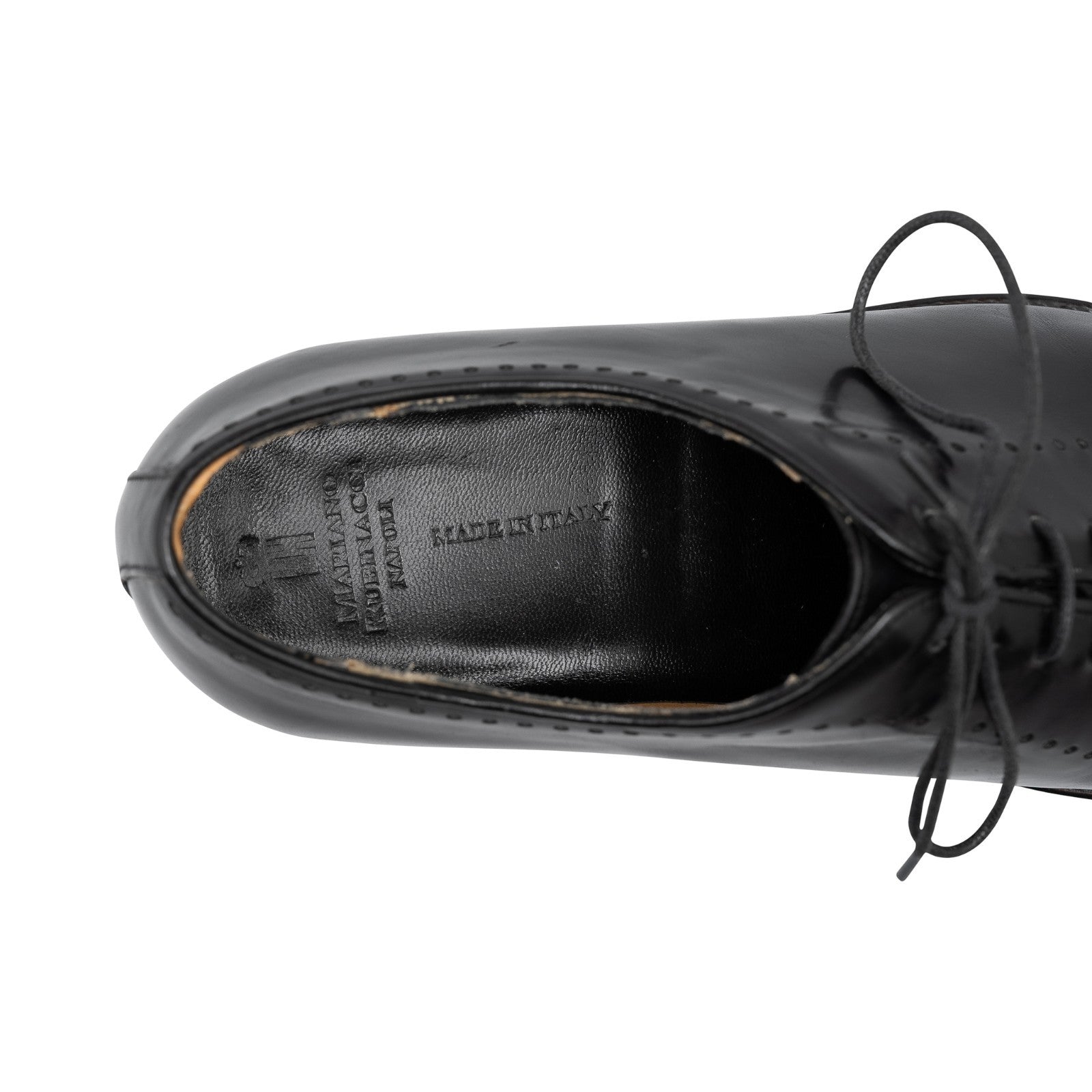 1200$ RUBINACCI Oxford Brogue Shoes in Black Leather – Goodyear Welted
