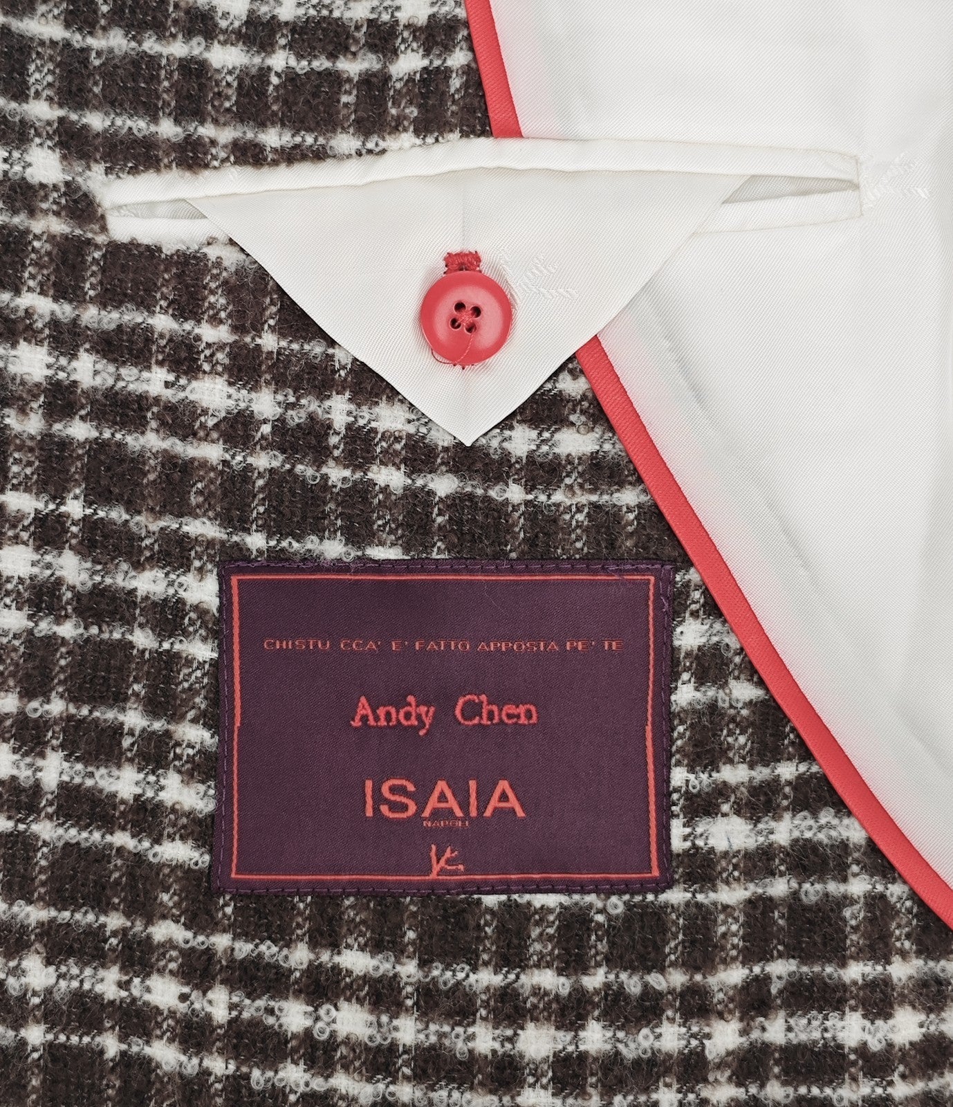 $6875 ISAIA NAPOLI Brown Jacket Sport Coat Bouclè Cashmere - Silk 40 US / 50 EU