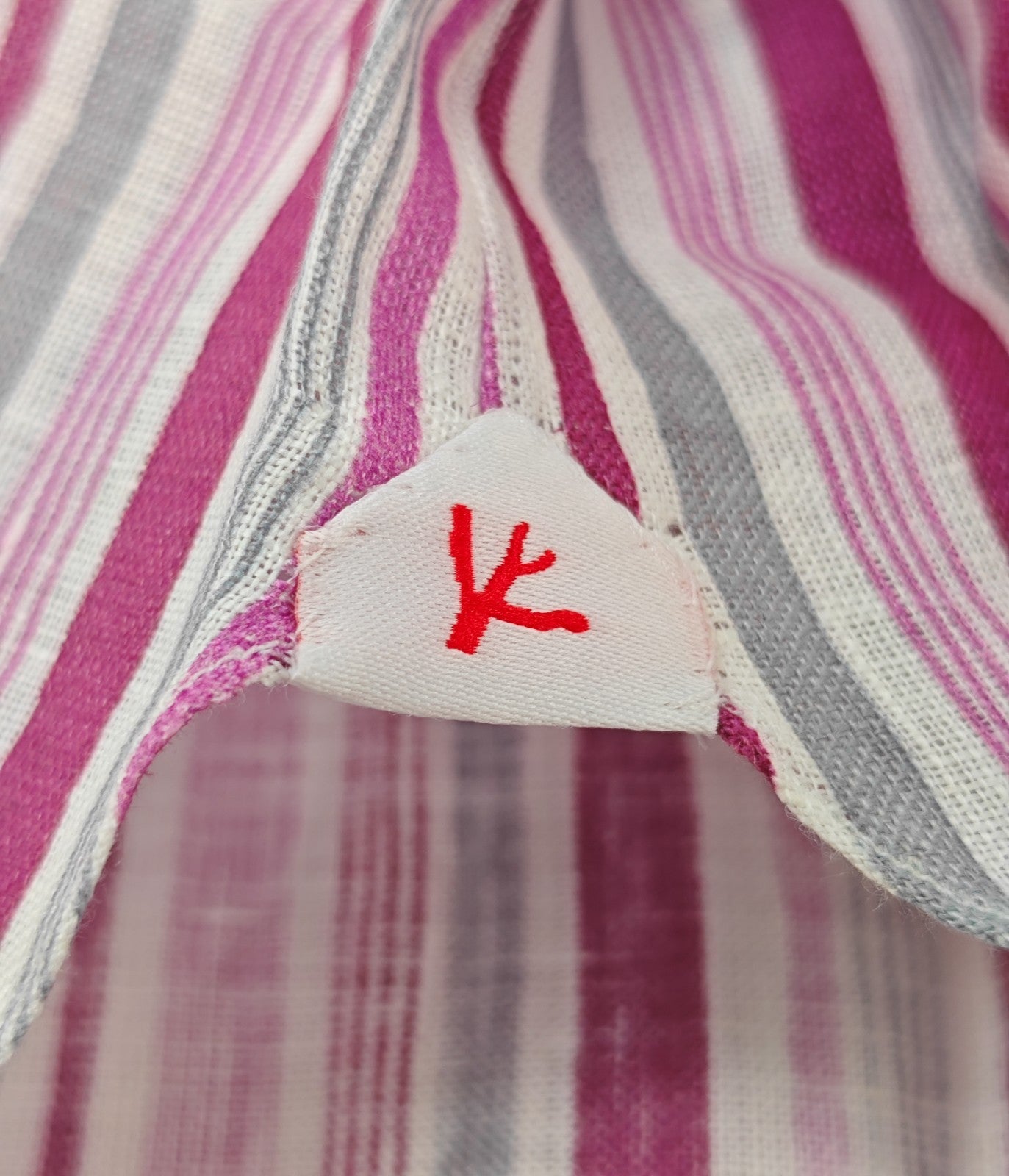 765$ ISAIA NAPOLI "Mix" Purple Dress Shirt Hand-Sewn 100% Linen 15.75 - 40