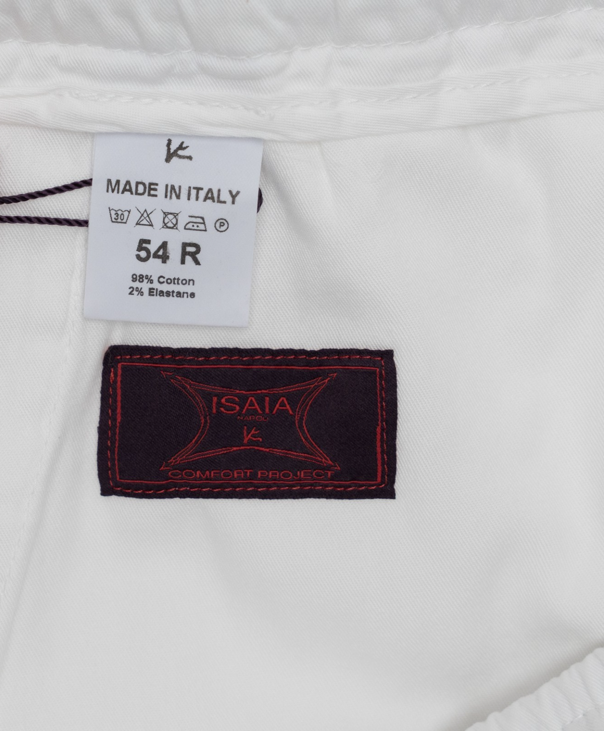 850$ ISAIA NAPOLI White Drawstring Short Pant Cotton Regular Fit  38 US / 54 EU