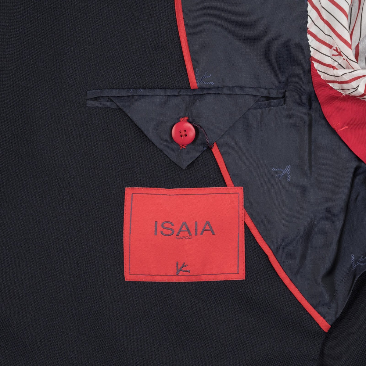 $5725 ISAIA "Capri" Blue Midnight Sport Coat Fine Wool Wide Lapel 38 US 48 EU 8R