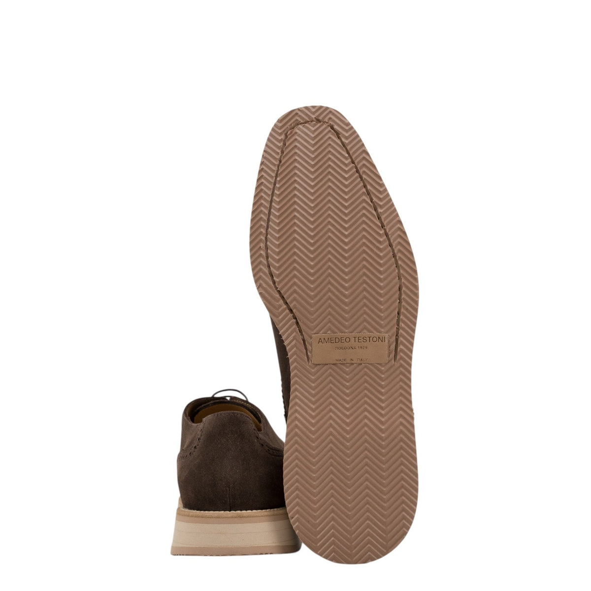 1150$ TESTONI "Bolgheri" Derby Shoes Eco Suede Cigar 8 UK / 9 US / 42 IT