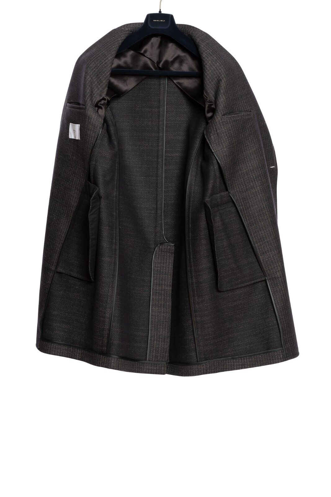 $1950 BOGLIOLI MILANO Grey Long Coat K.Jacket TWEED Wool 