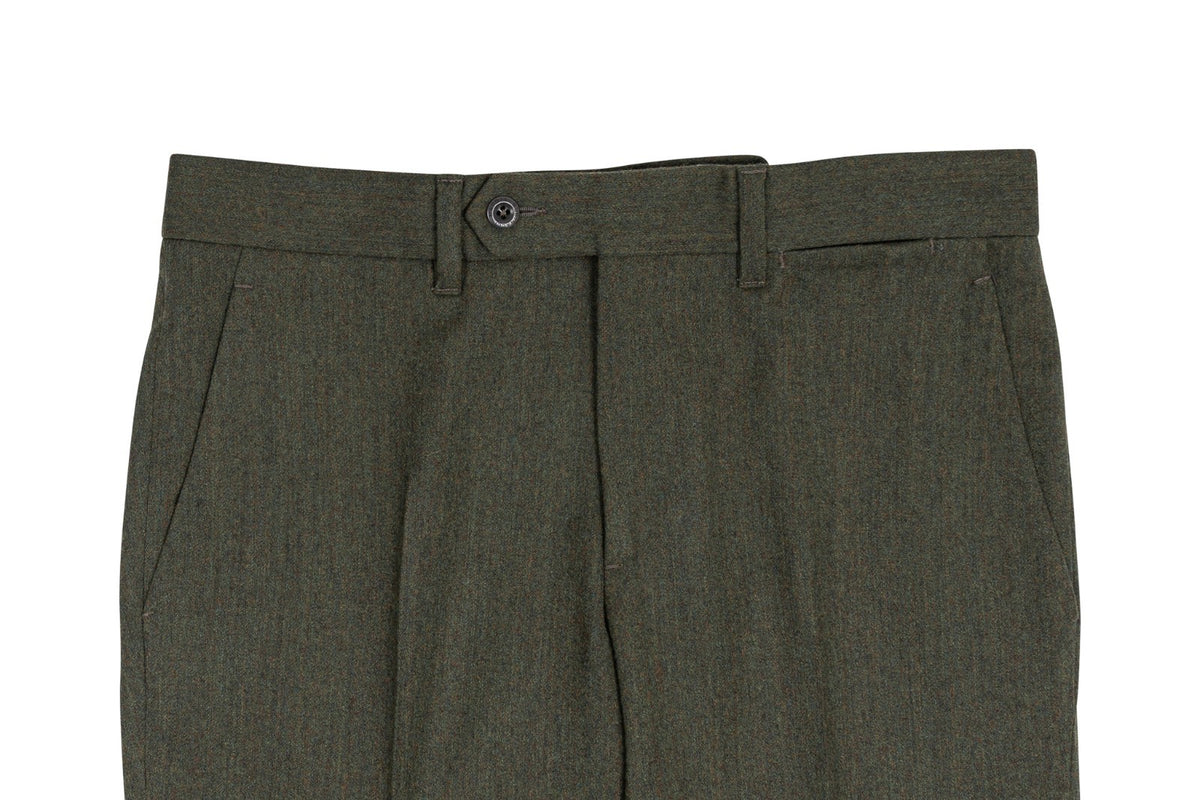 670$ RUBINACCI NAPOLI English Green Trouser Pant Flannel Wool 30 US / 46 EU