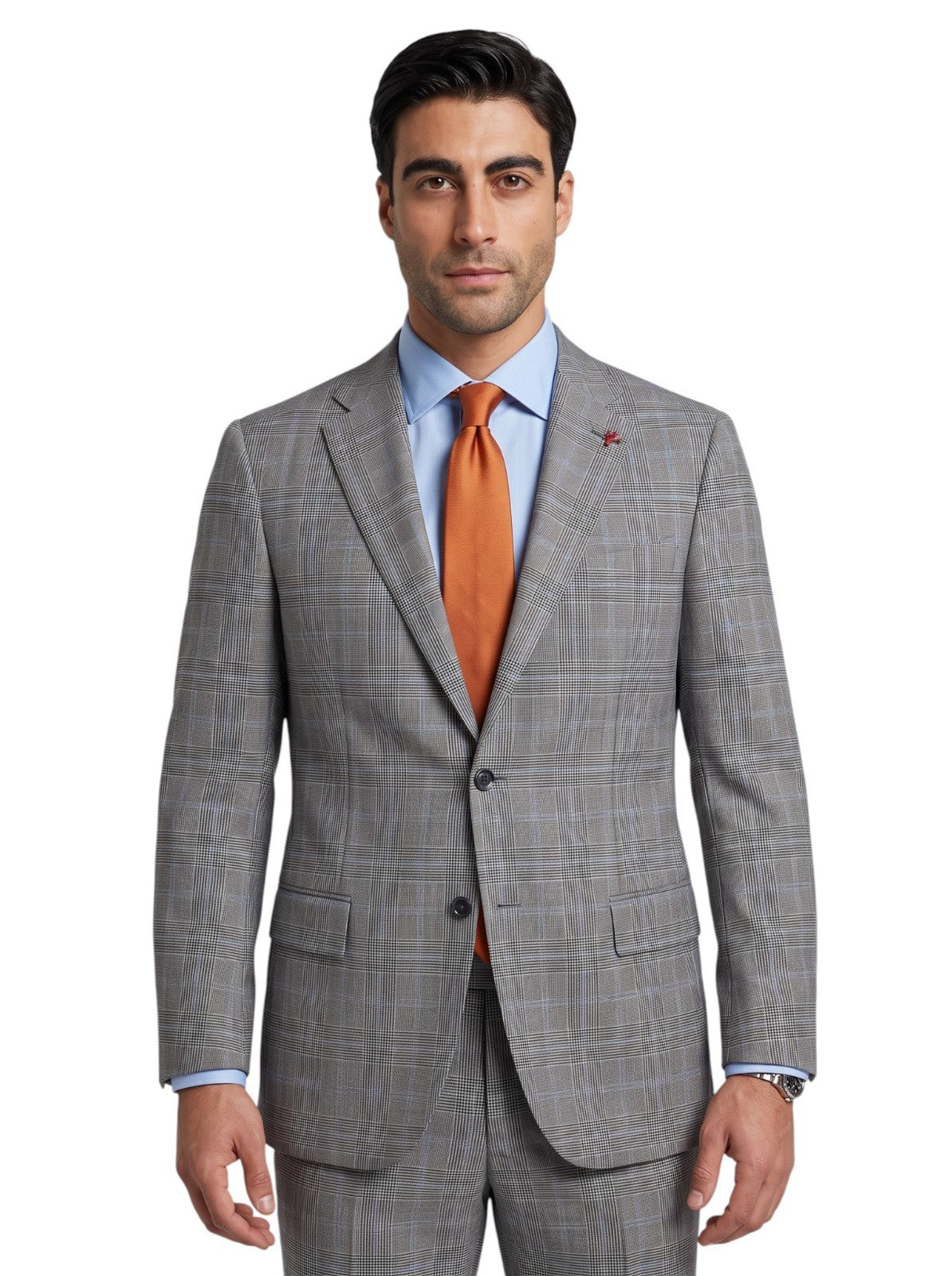 $6550 ISAIA NAPOLI "Base 5" Gray Suit Fine Wool Prince of Wales 42 US / 52 EU 7R