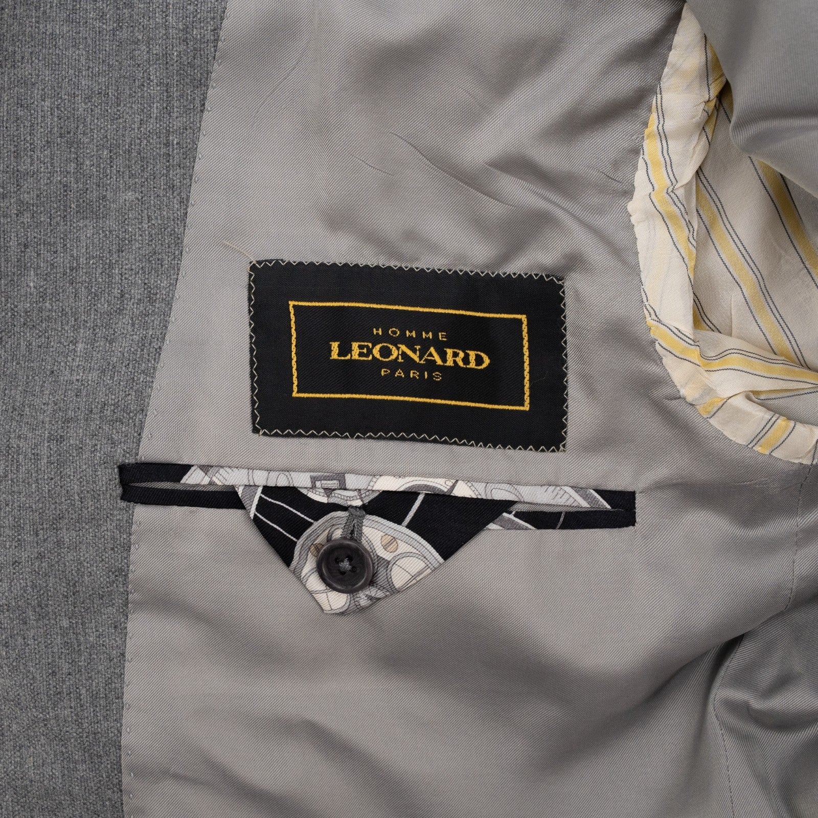 1750$ LEONARD PARIS Jacket Sport Coat Wool Cashmere Gray 42 US / 52 IT  7R