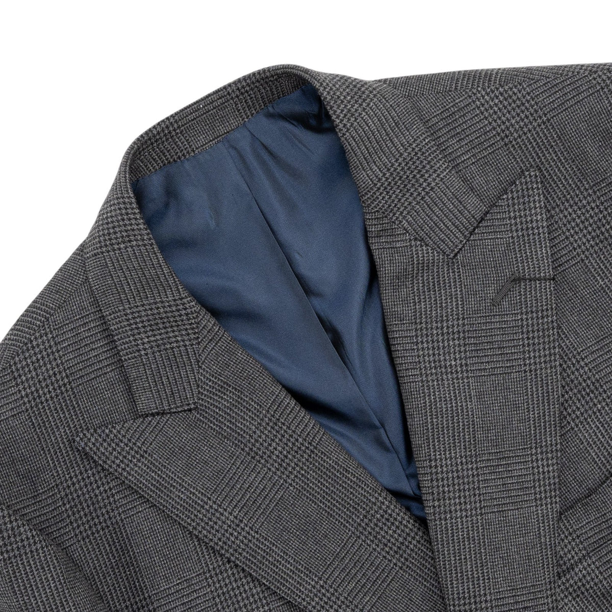 $3475 RUBINACCI NAPOLI Double Breasted Suit Gray Wool Glen Plaid  40 US / 50 EU
