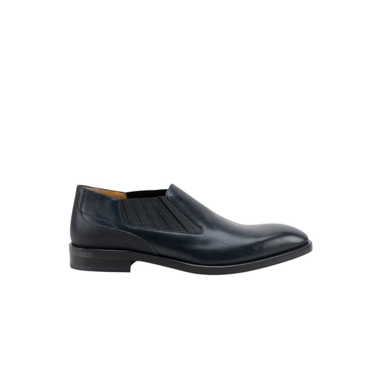 1400$ TESTONI Slip On Shoes Lux Calf+Saffiano Calf Blue Navy 8 UK / 9 US / 42 IT