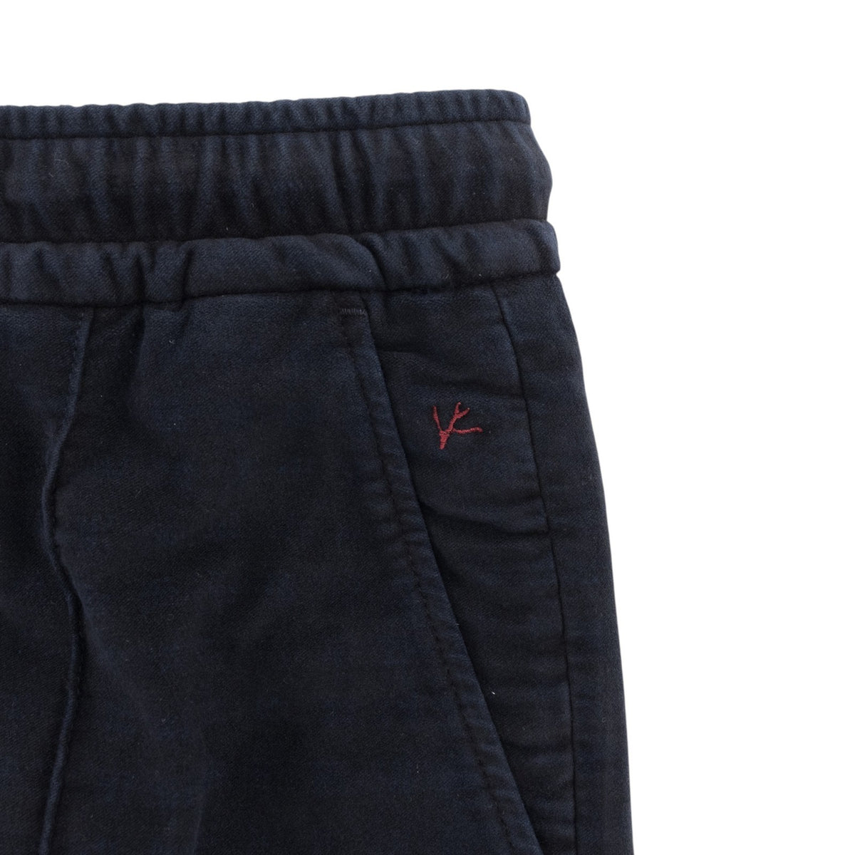 1050$ ISAIA Blue Navy Drawstring Pant Velvet Cotton Regular Fit  34 US / 50 IT