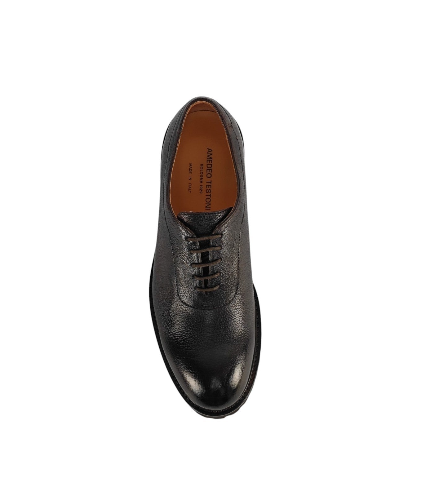950$ TESTONI "Custoza" Oxford Shoes Buffalo Printed Calf Cigar 8 UK  9 US  42 IT