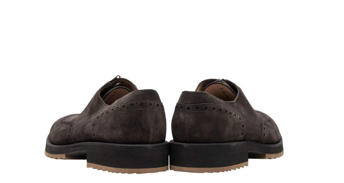 1000$ TESTONI "Pisa" Oxford Eco - Suede Brown Cigar 8 UK / 9 US /  42 IT