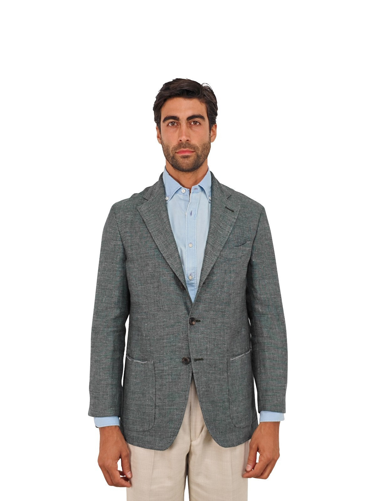 $1650 RUBINACCI NAPOLI Green Jacket Sport Coat Wool / Linen 40 US / 50 EU