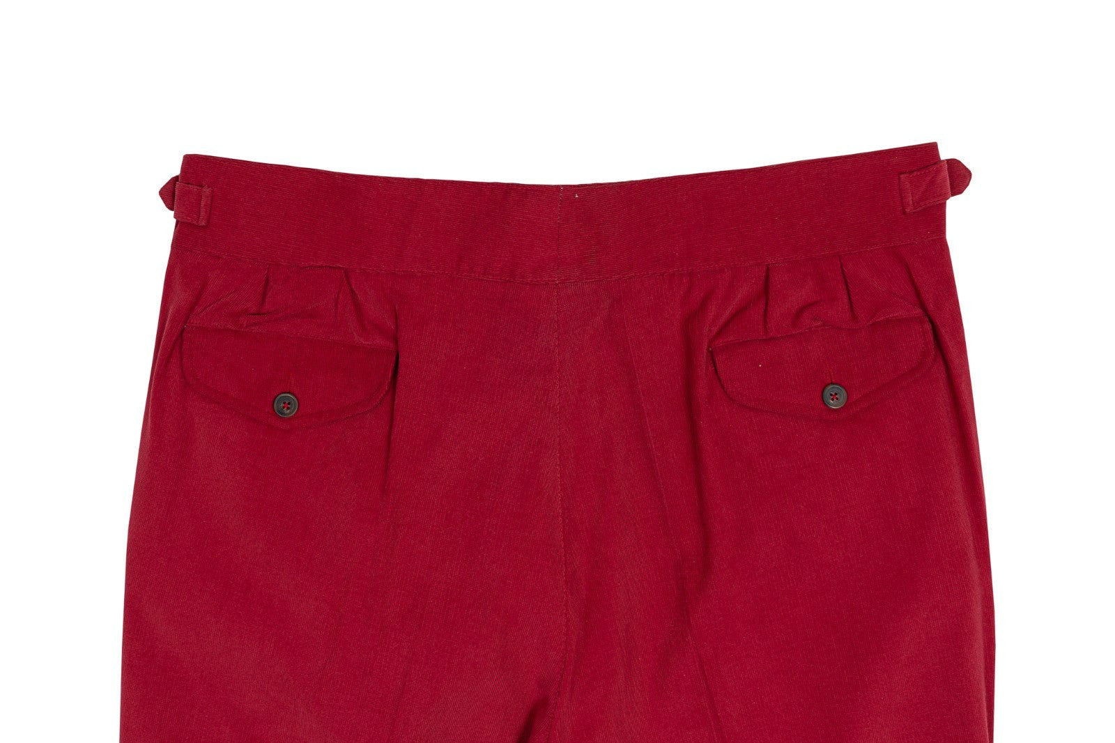 625$ RUBINACCI NAPOLI "Manny" Red Corduroy Cotton High Rise Trouser Pant Gurkha