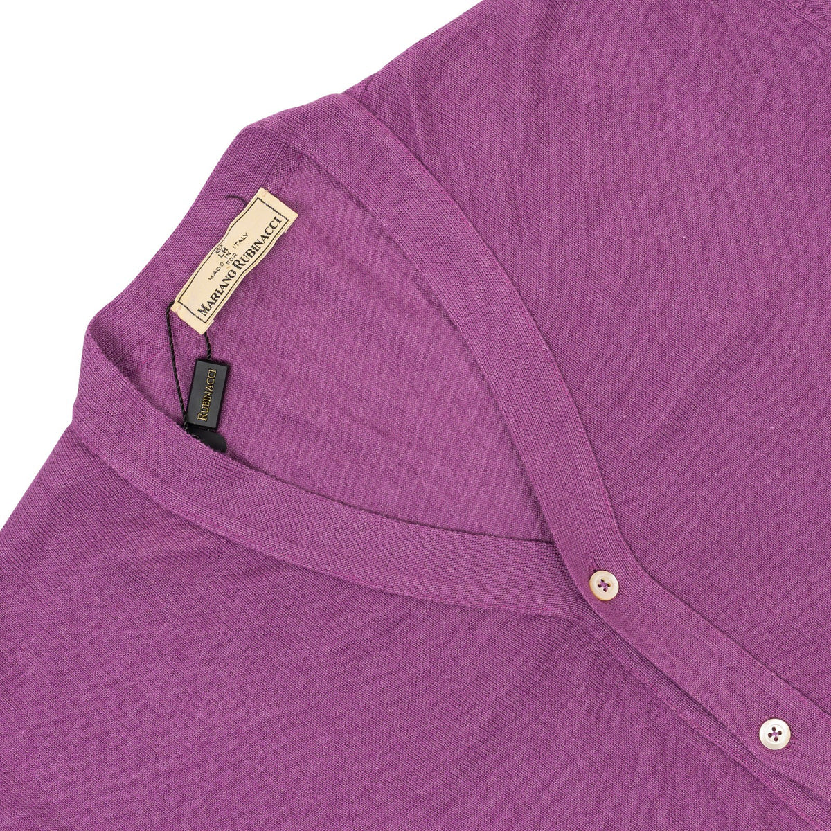 750$ RUBINACCI NAPOLI Prune Cardigan Soft Cashmere / Silk 40 US / 50 EU
