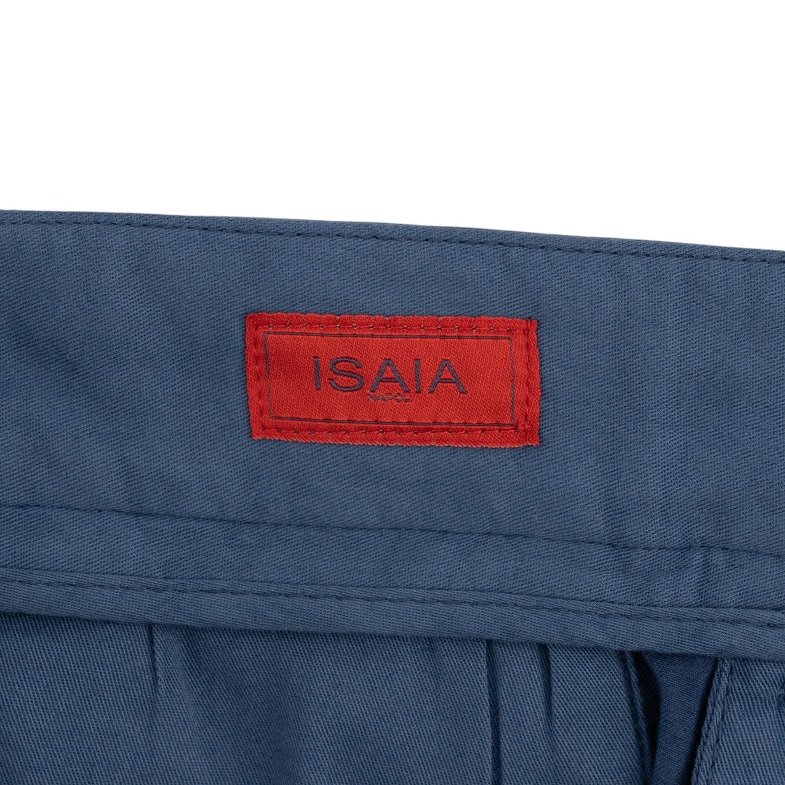 720$ ISAIA NAPOLI Blue 5 Pockets Chino Pant Twill Cotton Slim-TaperedFit