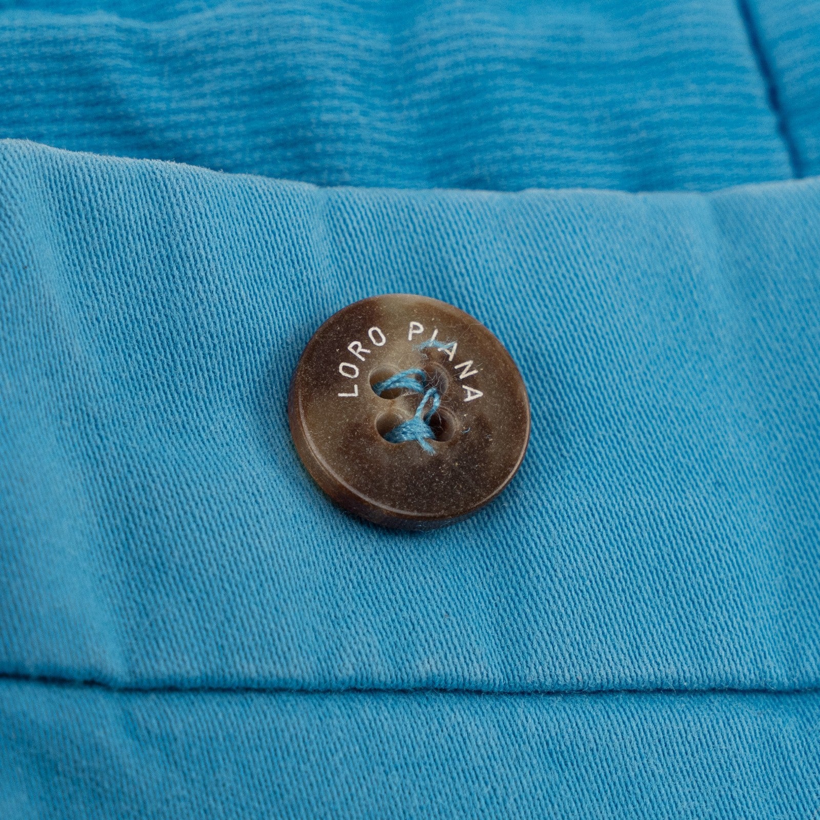 870$ LORO PIANA Turquoise Cotton Pant Straight Leg 32 US / 48 EU