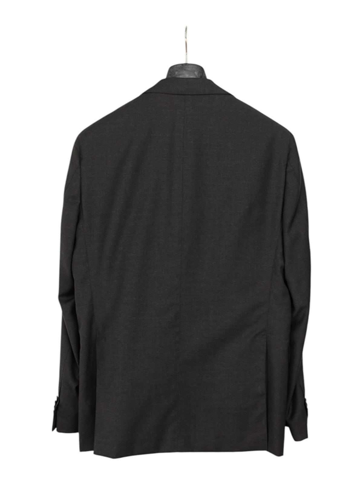 $1800 RAFFAELE CARUSO Dark Gray Hand-Sewn Suit Fine Wool 100's 44 US / 54 EU  8R
