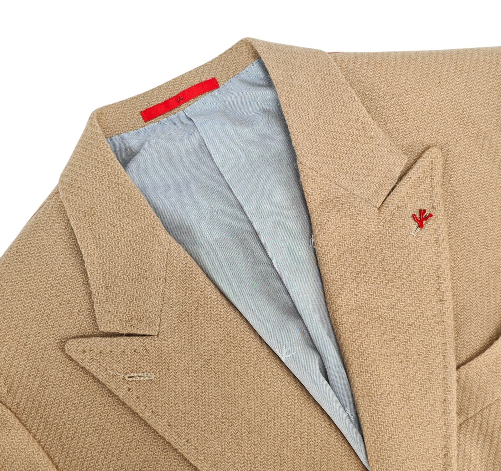 $5800 ISAIA "Domenico" Beige Double Breasted Jacket Sport Coat 100% Cashmere