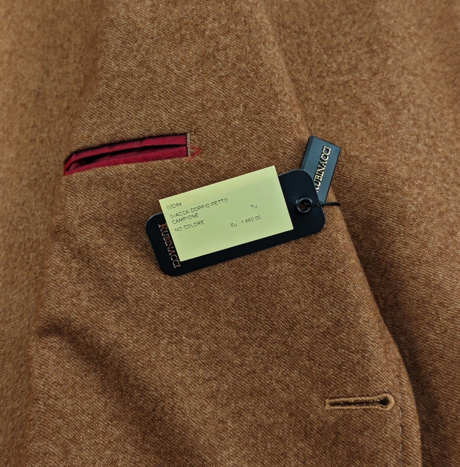 $2200 RUBINACCI NAPOLI Brown Jacket Sport Coat 100% Soft Cashmere 44 US / 54 EU