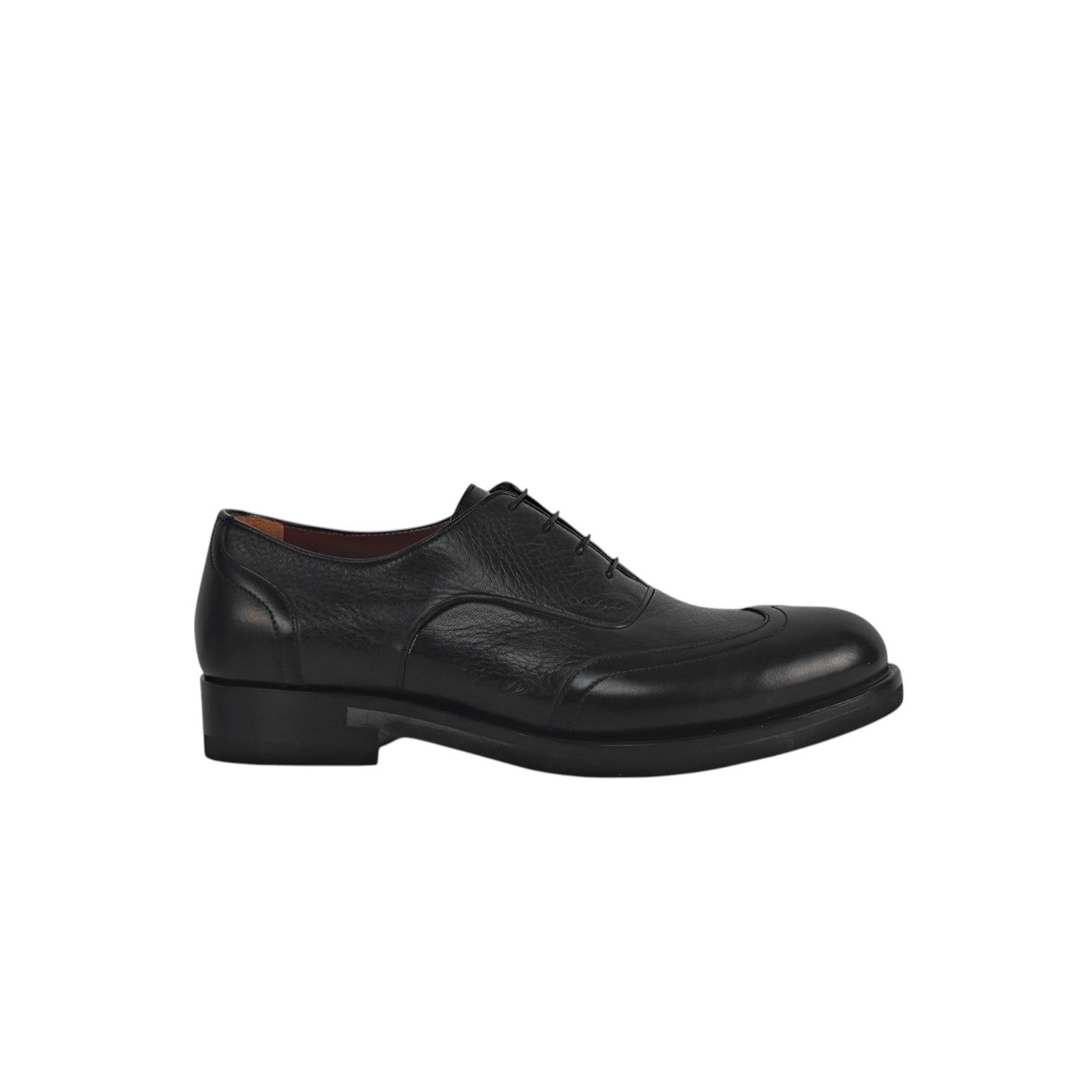 1300$ TESTONI Black Oxford Shoes Deerskin Leather 5.5 UK  / 6.5 US / 39.5 IT