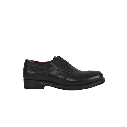 1300$ TESTONI Black Oxford Shoes Deerskin Leather 5.5 UK  / 6.5 US / 39.5 IT