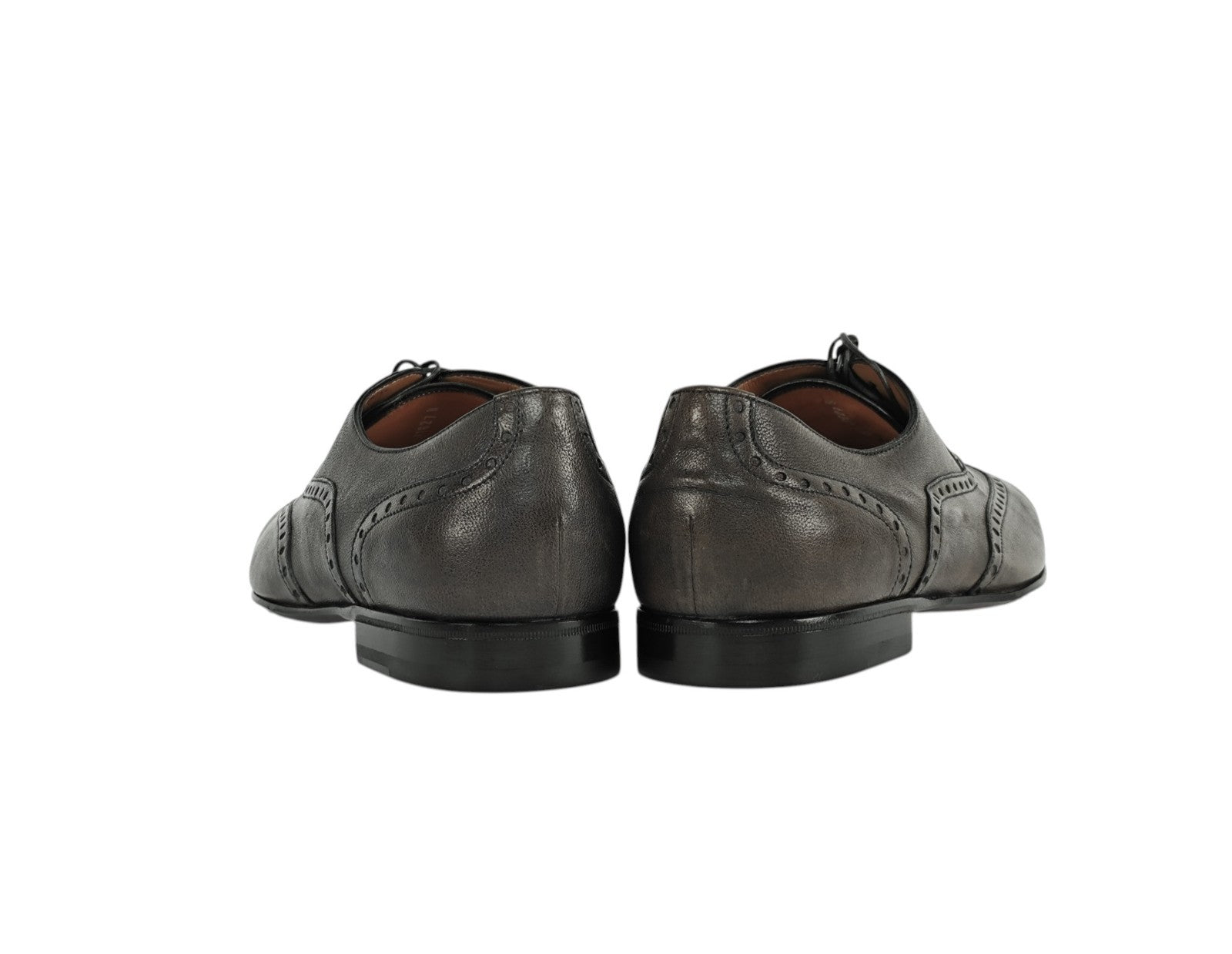 950$ TESTONI 1929 Oxford Shoes Washed Soft Lambskin Asphalt 8 UK  9 US  42 IT