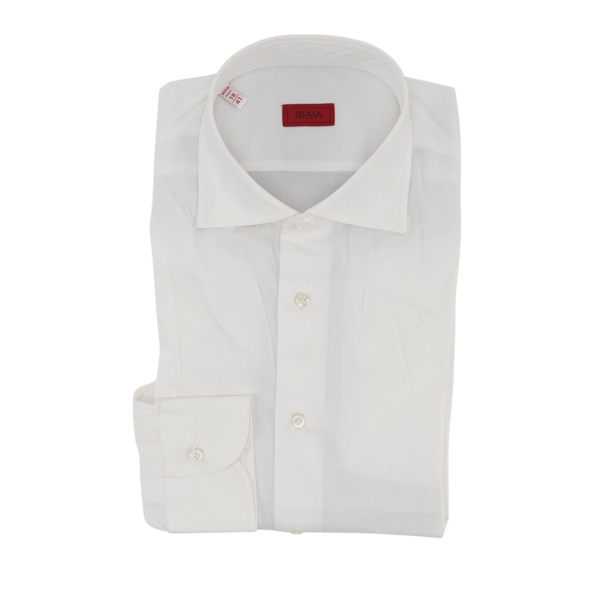 730$ ISAIA "Mix" Dress Shirt White Fine Stretch Cotton "Comfort" 16 - 41