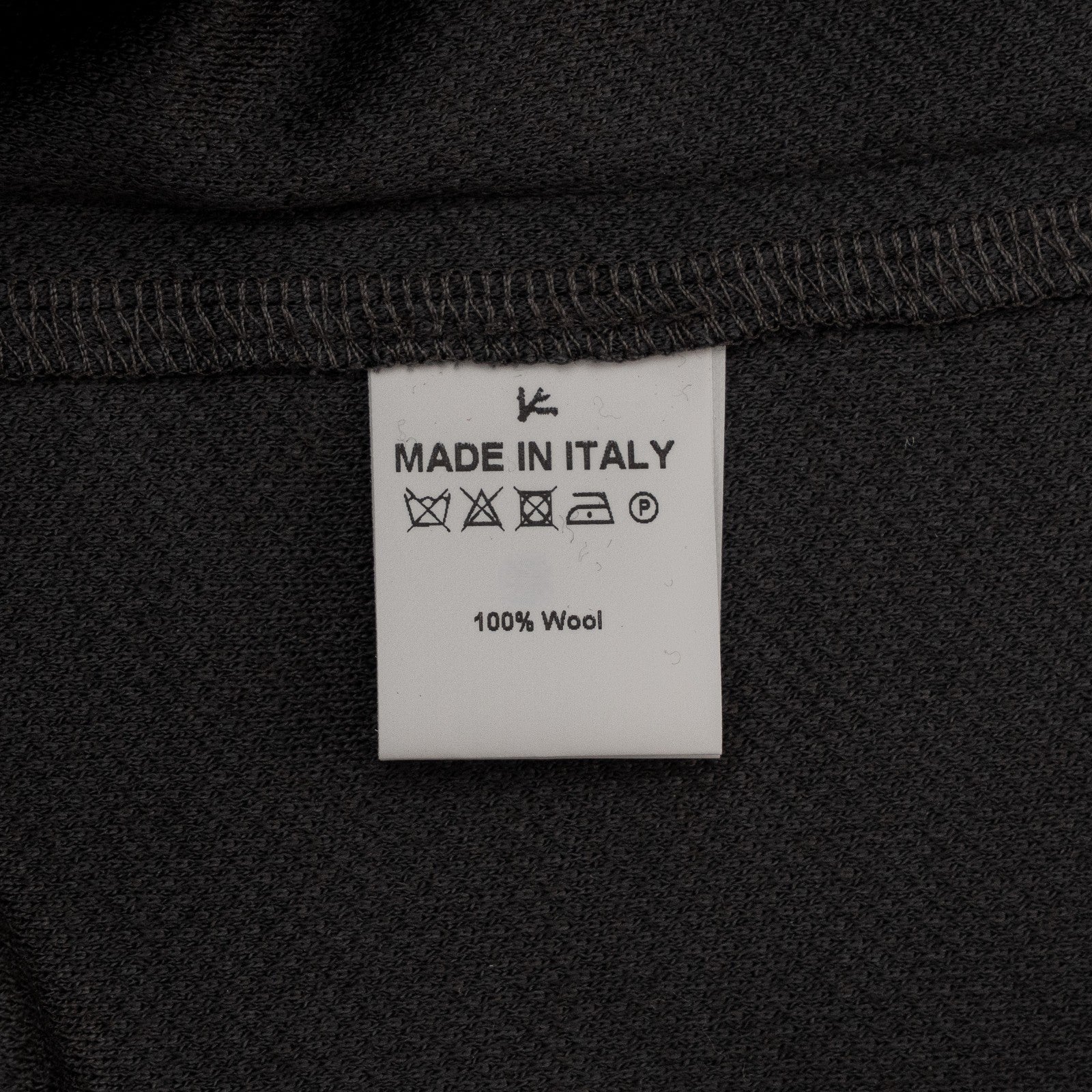1200$ ISAIA NAPOLI " Logo" Gray Polo Zip Long Sleeve Knit Wool Jersey