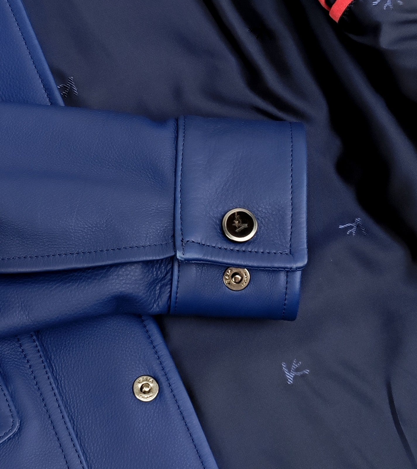 $6890 ISAIA NAPOLI Blue Belted Trench Jacket Calf Leather 38 US / 48 EU