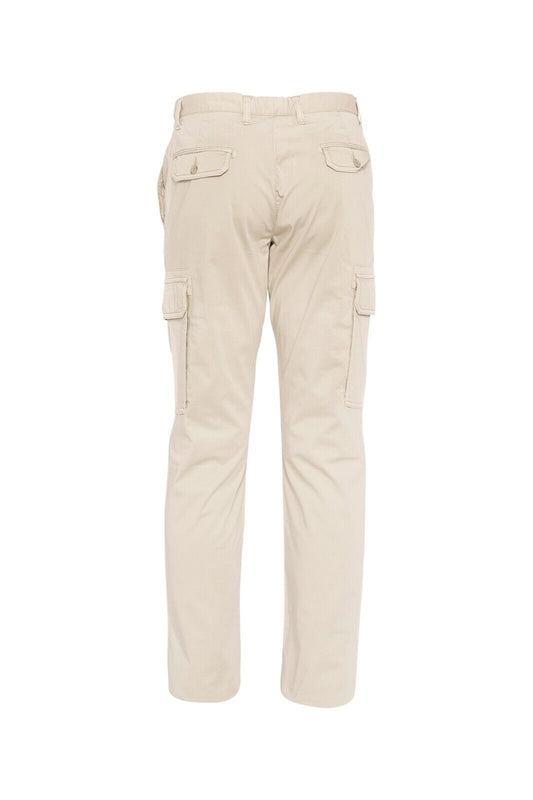 850$ ISAIA NAPOLI Beige Cargo Trouser Sport Pant Cotton Slim Fit