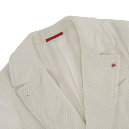 $9250 ISAIA Sartorial Martingale Marshal Overcoat Coat Ivory Wool & Angora