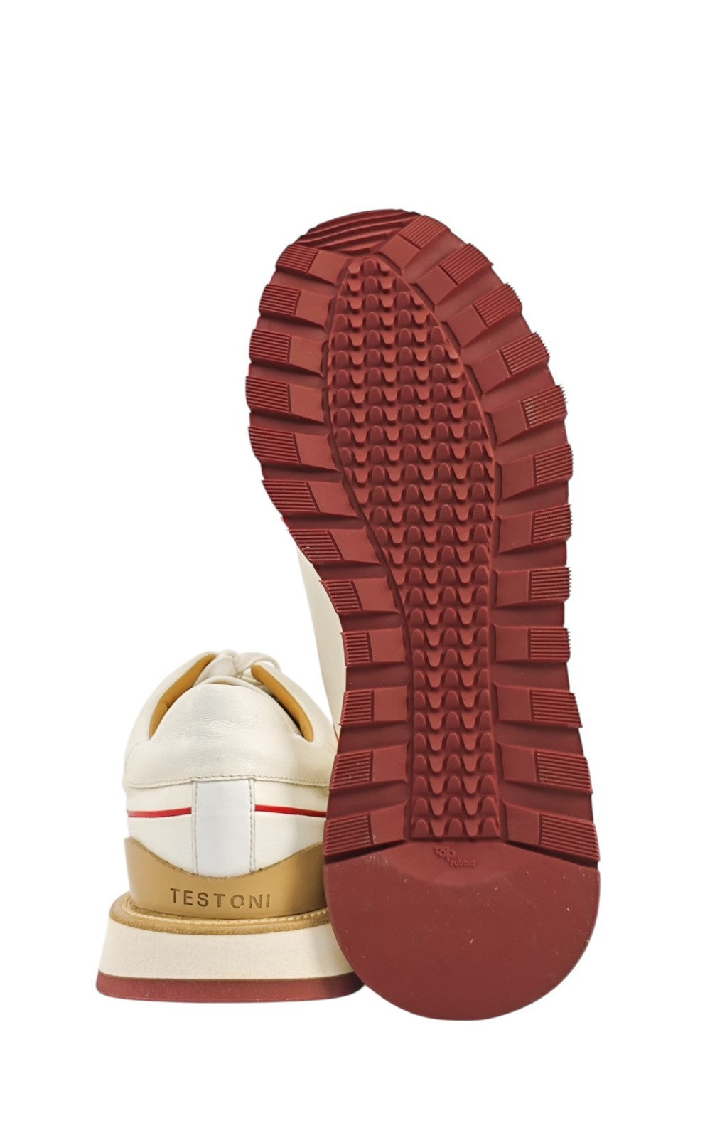 1100$ TESTONI "Moena" Piuma Sneaker Shoes White Calf 8 UK  / 9 US / 42 IT