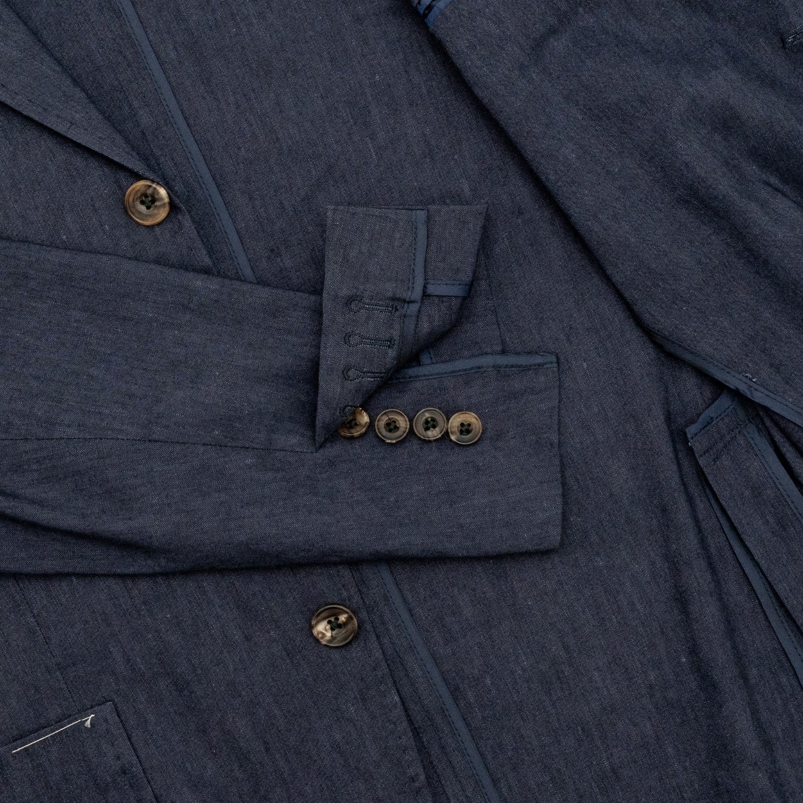 $1850 RUBINACCI NAPOLI Blue Solid Jacket Sport Coat Cashmere Linen 40 US / 50 EU