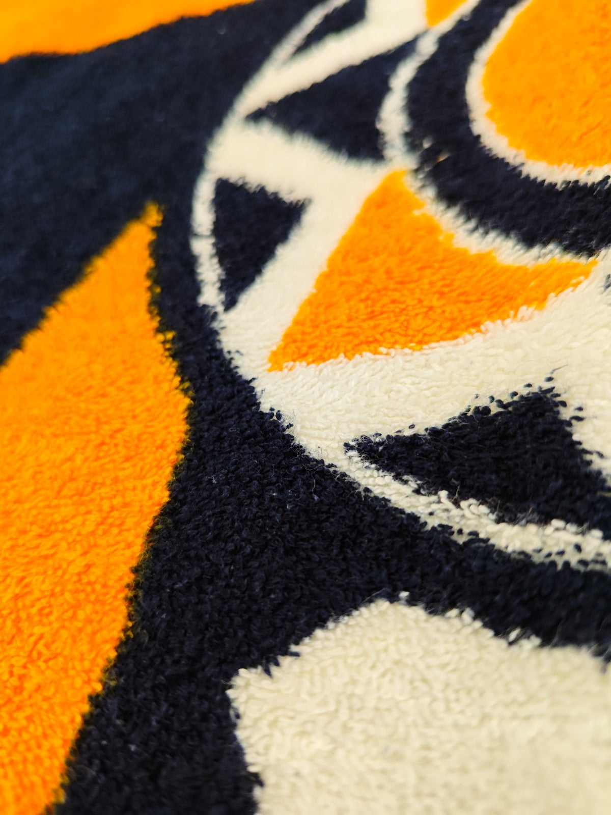 550$ RUBINACCI "Napoli " Nautical Beach Towel 100x180 cm Orange / Blue
