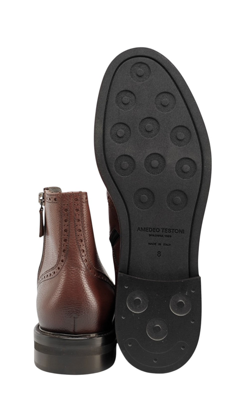 1450$ TESTONI Cigar Ankle Boot Shoes Grain Calf  Wool Lining 8 UK / 9 US / 42 IT