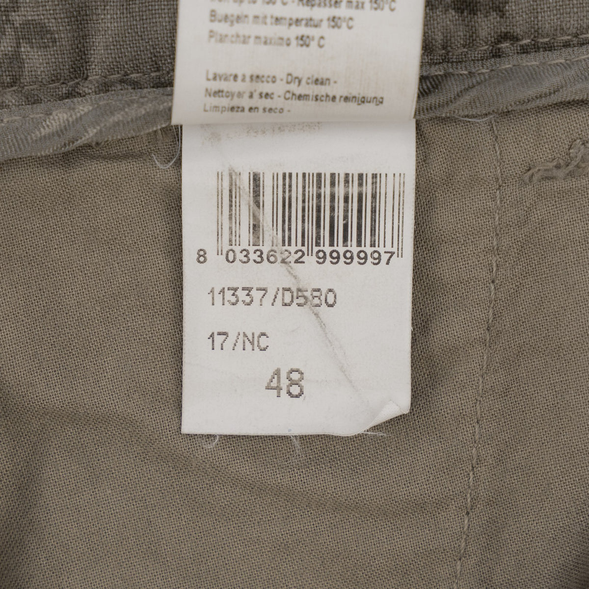 780$ ETRO MILANO Taupe Gray Fine Cotton Pant Straight Leg Made in Italy