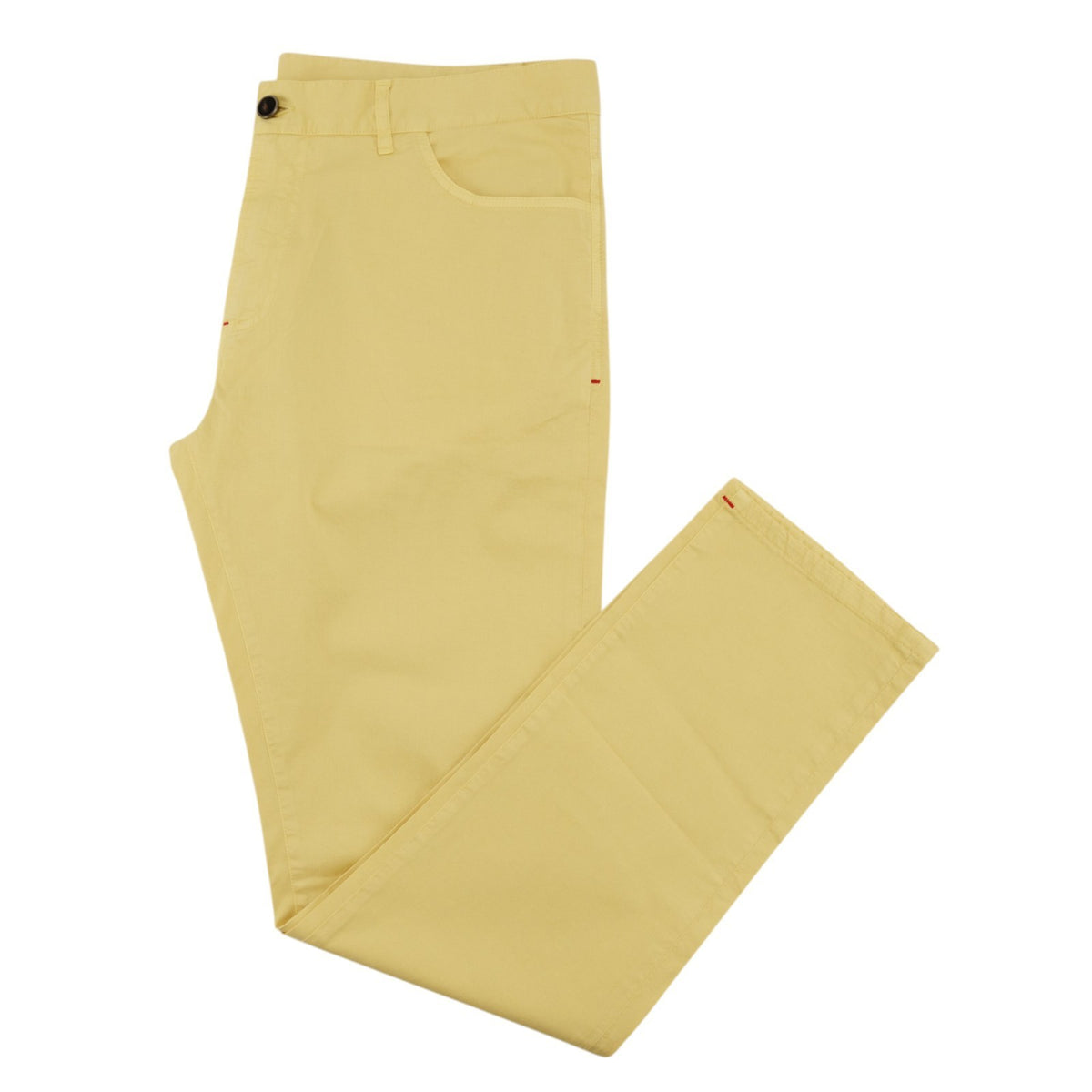 690$ ISAIA NAPOLI Yellow 5 Pockets Denim Pant Cotton Regular Fit 38 US / 54 EU