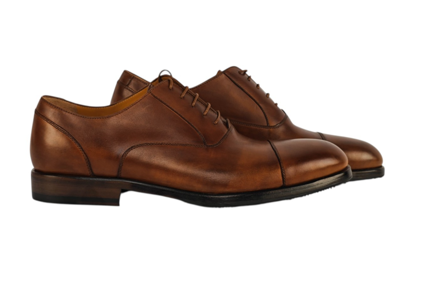 950$ TESTONI Oxford Shoes Antique Calf Caramel Shaded 8 UK / 9 US / 42 IT